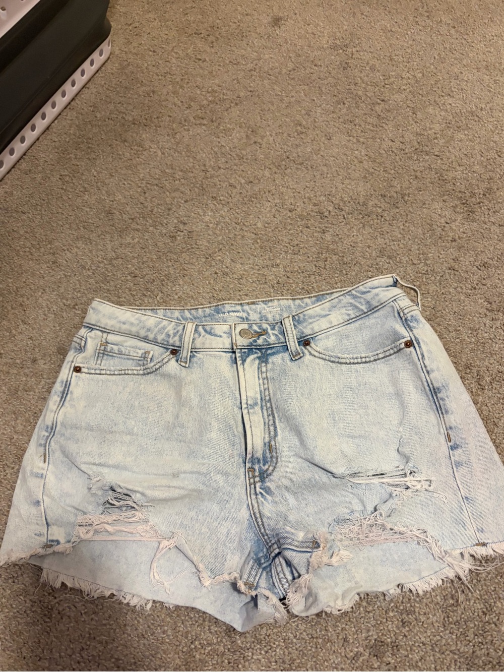 Old Navy Light Blue Distressed Curvy Denim Shorts